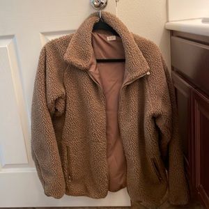 brandy melville john galt tan sherpa teddy jacket